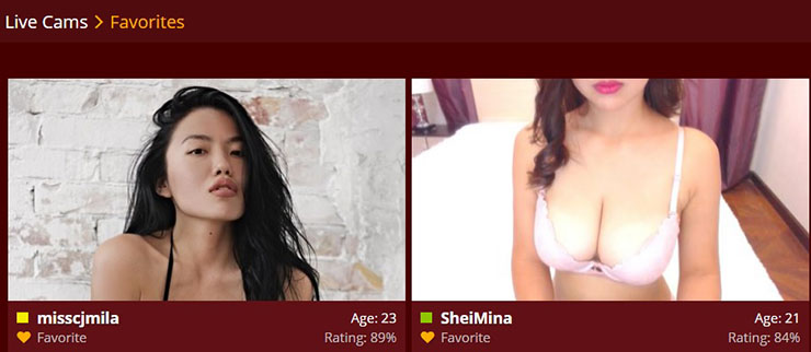 Find your favourite models and check their ratings.